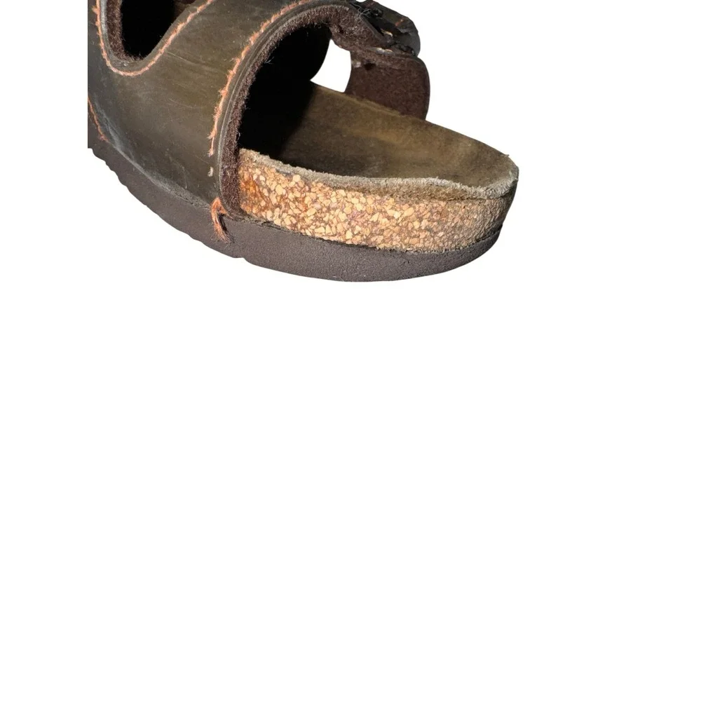 Birkis‎ Birkenstock Kids Rio Sandals Brown Leather Triple Strap Size 33 210 L2